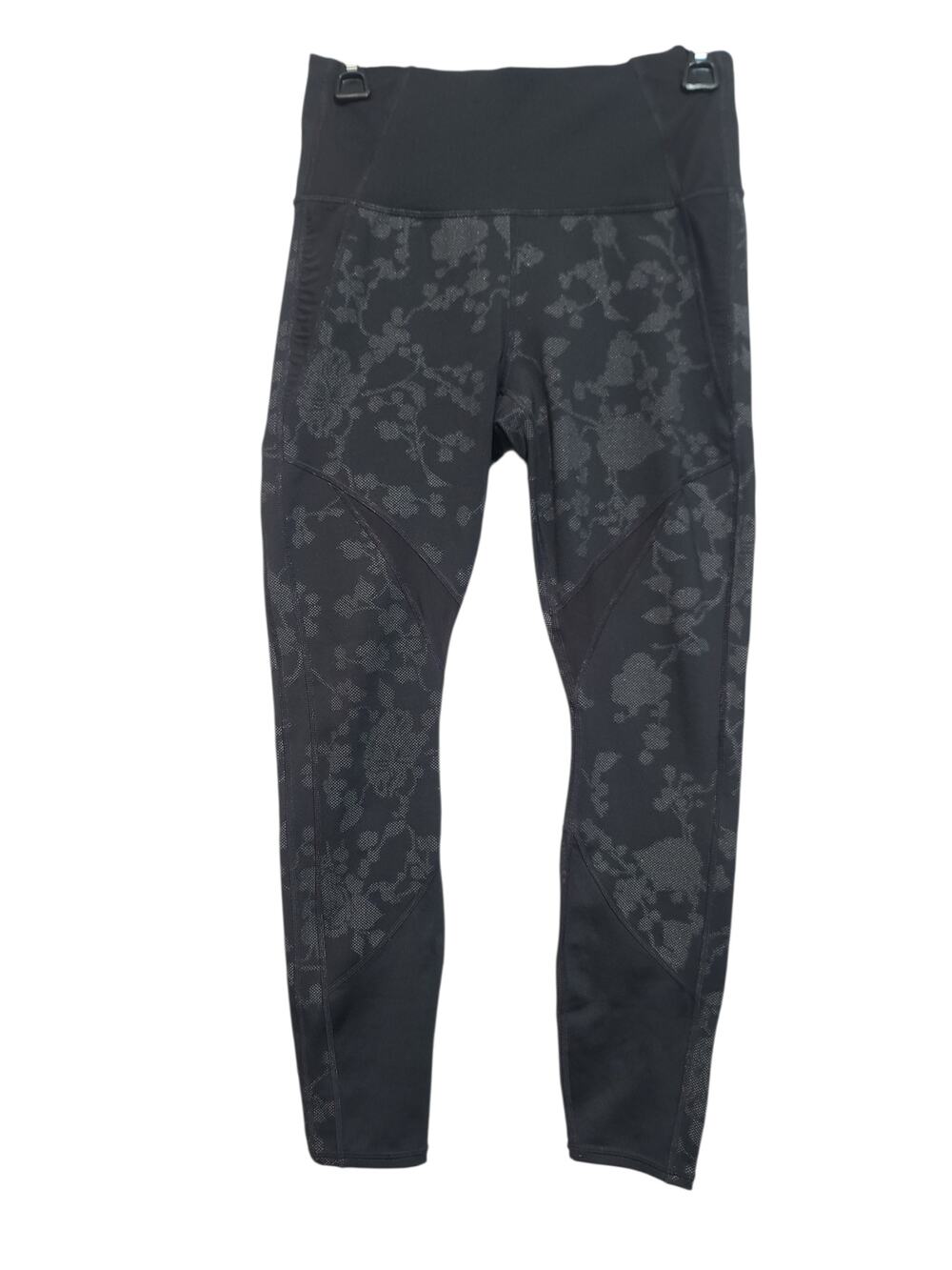 Athleta Moonlight Precision 7/8 Tight Black Floral Reflective S 869131